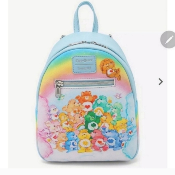 Loungefly Care Bears Vintage Rainbow Mini Backpack & wallet set - Picture 3 of 10